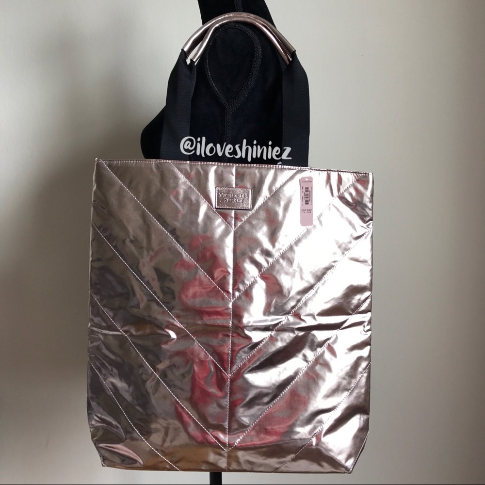 •Victoria's Secret• Quilted Metallic Tote